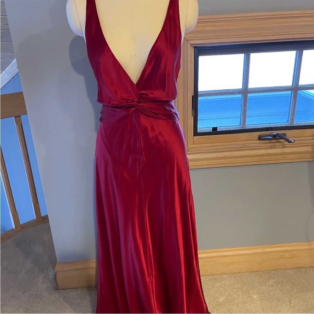 Red silk dress